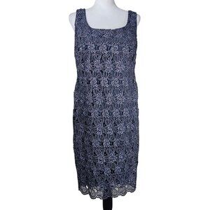 Ignite Evenings By Carol Lin Lace Evening Dress Sz 12 Gunmetal Sparkle Cocktail